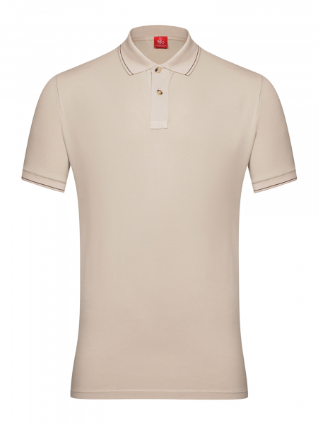 Поло, короткий рукав, однотонное (99048, Бежевый, 50 - M  рукав 23 см)