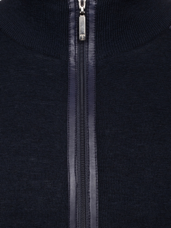 Кардиган на молнии,  длинный рукав, однотонный (00026, Темно-синий, 52 - L  рукав 64 см)