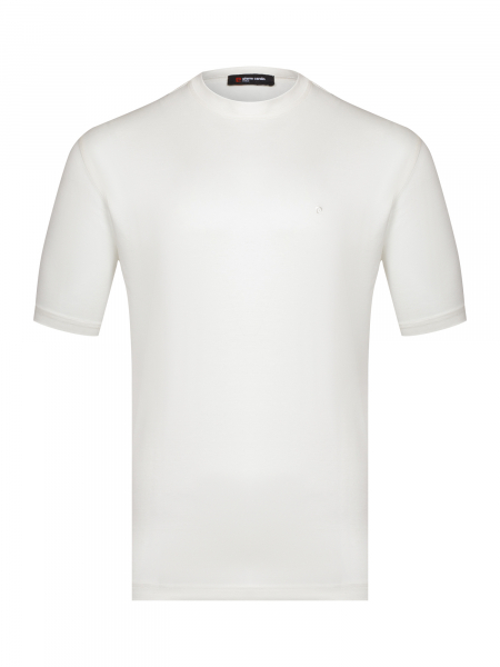 Футболка однотонная, круглый ворот, короткий рукав (690, Кремовый, 56 - XXL  рукав 24 см)