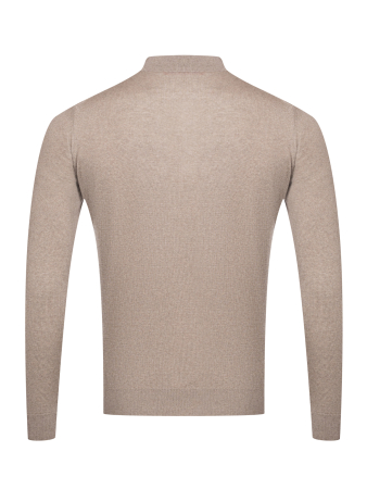 Поло, на пуговицах, длин. рукав, однотон. (94046, Кофейный, 50)