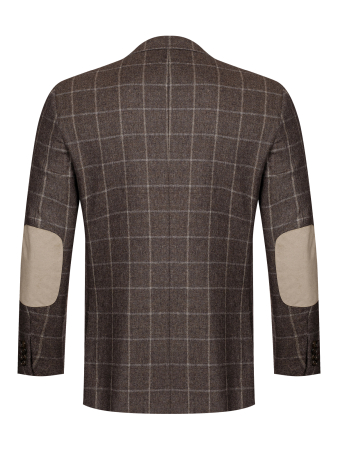 Пиджак, средне-притал.,клетка, заплат. на рук., 2 пуг. (14519, Серый, 52 , L)