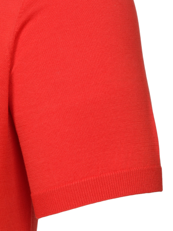 Поло на пуговицах, короткий рукав, однотонное (006, Красный, 48 - S  рукав 23 см)