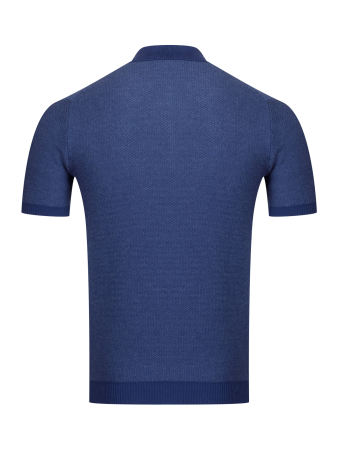 Поло, на пуговицах, кор/рук., рябь (177, Синий, 50)