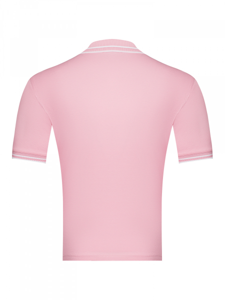 Поло S.M.T., однотонное фактур., короткий рукав (001, Розовый, 52 - L  рукав 28 см)