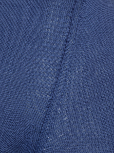 Джемпер,SLIM, круглый ворот, корот.рукав,карман, однотон. (080, Синий, 48)