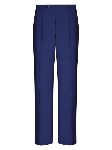 Брюки, Ravazzolo, средне-притал., с защипами, однотон. (12700, Синий, 54 , C)