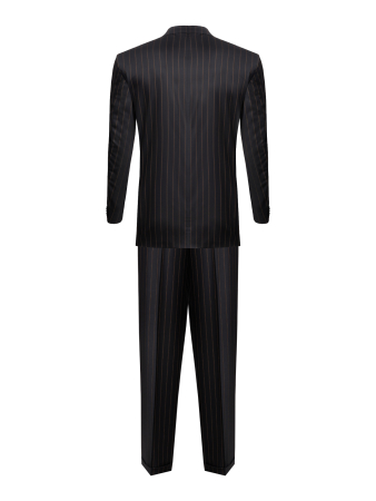 Костюм, EM, классика, полоска, 3 пугов./прорез.карм.с клап., 2шл, б.кл.с манж. (100, Черный, 64, 6)
