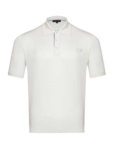 Поло на пуговицах,  короткий рукав, однотонное (00020, Молочный, 50 - M  рукав 29 см)