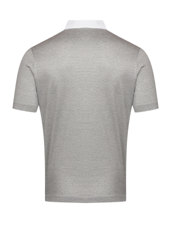 Поло Schiatti, белыq воротник, кор/рукав, пунктир (3503, Серый, 62-5XL     рукав 26 см)