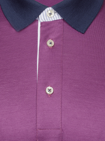 Поло однотонное, короткий рукав (768, Фиолет./Темно-синий, 56 - XXL  рукав 25 см)