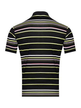 Поло в полоску, короткий рукав (100, Черный, 52 - L  рукав 24 см)