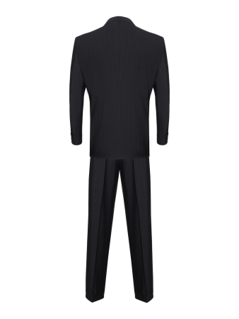 Костюм, Cacharel, классика, полоска, 3 пугов./прорез.карм.с клап., 2шл, б.кл.с манж. (001, Черный, 58 - 3XL, 6)