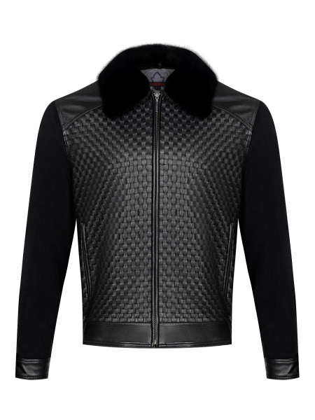 Куртка, Torras, кожан. (плетение), воротник - мех (00510, Черный, 48 - S)