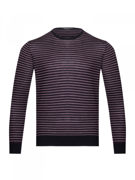 Джемпер, круглый ворот, в полоску, дл/рук. (204, Сиреневый, 48)