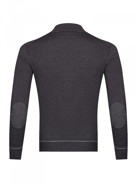 Кардиган, острый ворот, пуг., дл/рук. (121, Серый, 48)