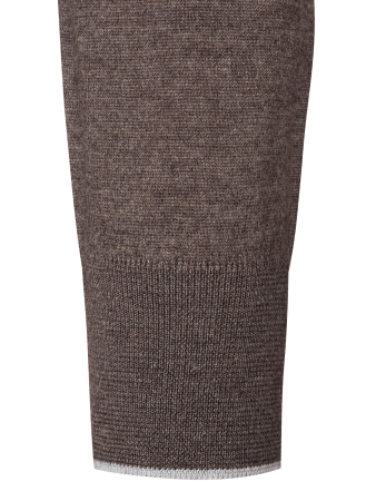 Кардиган, на молнии, ворот - стойка, заплатки (162, Корич./Серый, 56)