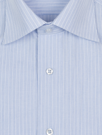 Сорочка, длинный рукав, классика, полоска (250, Голубой, 37/38)