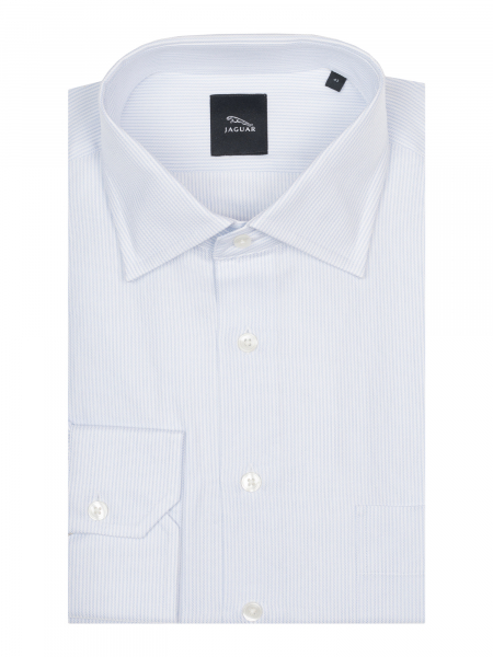 Сорочка, Jaguar, ДР, классика, полоска (21,Голубой,37 (14 1/2) рукав 64 см)