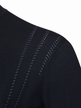 Джемпер, круглый ворот, длинный рукав, однотонный (026, Темно-синий, 56 - XXL  рукав 64 см)