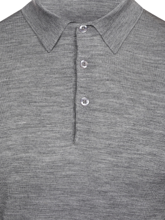 Поло, на пуговицах, дл/рукав (160, Светло-серый, 50)