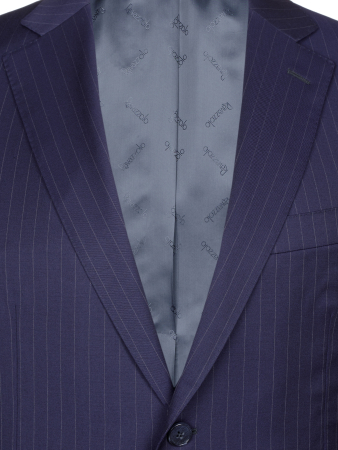 Костюм, Ravazzolo, средне-притал, полоска, 2 пугов. (16860, Темно-синий, 56 , R)