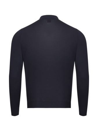 Поло, длинный рукав, однотонное (12, Темно-синий, 50 - M  рукав 64 см)