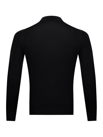 Поло, на пуговицах, дл/рукав (164, Черный, 50)