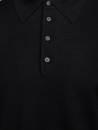 Поло на пугов., однотон., дл/рук. (002, Черный, 48 - S)