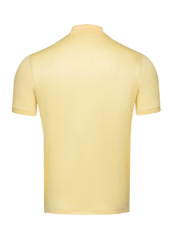 Поло ЕМ, однотонное, фактурная полоска, короткий рукав (S00, Желтый, 52 - L  рукав 25 см)