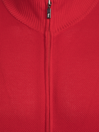 Кардиган, ворот - стойка на молнии, однотонный (006, Красный, 52 - L  рукав 61 см)
