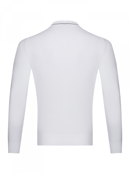 Поло,  длинный рукав, SF, однотонное (201, Белый/Серый, 52 - L  рукав 62 см)