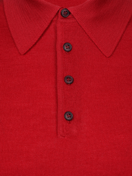 Поло, на пуговицах, дл/рукав (029, Вишня, 62 - 5XL)