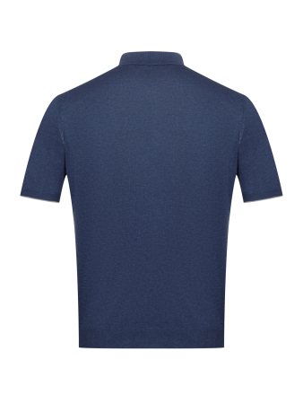 Поло, на пуговицах, кор/рук.,однотон. (124, Джинсовый, 48)