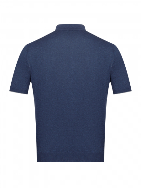 Поло, на пуговицах, кор/рук.,однотон. (124, Джинсовый, 48)