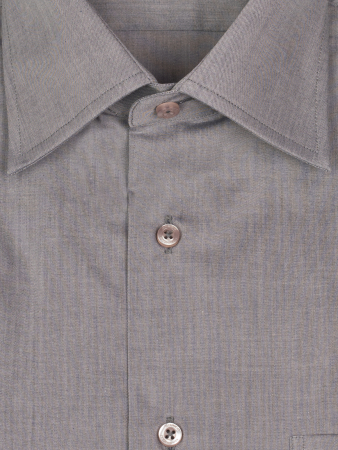 Сорочка, EM, короткий рукав , пуговицы, однотонная (300, Серый, 41/42)