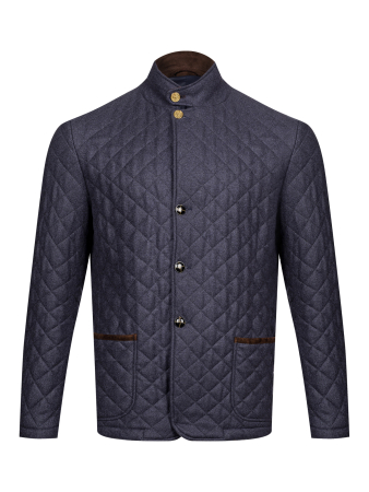 Куртка, Piacenza, стеганная, однотон., пуг./молн. (743/11, Темно-синий, 56 - XXL)