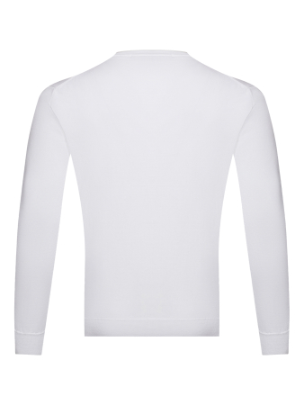 Джемпер, круглый ворот, длинный рукав (800, Белый, 58-3XL  рукав 67 см)