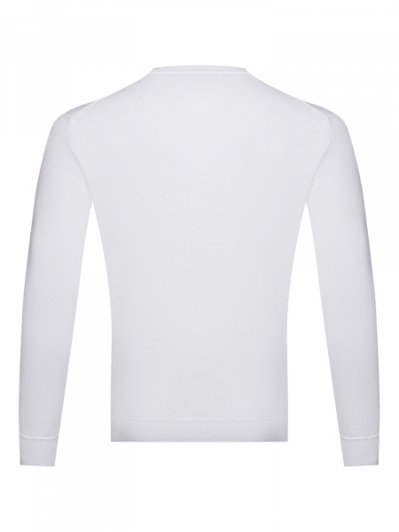 Джемпер, круглый ворот, длинный рукав (800, Белый, 58-3XL  рукав 67 см)