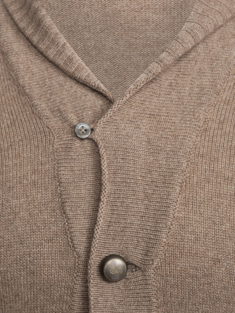 Кардиган, V - вырез, на пуговицах, длин. рукав (011, Коричневый, 50 - M)