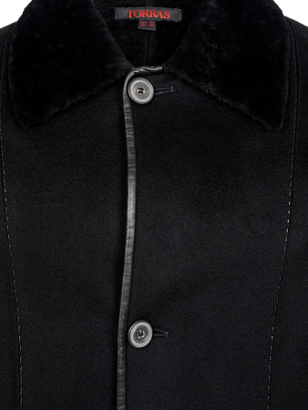 Пальто, кашемировое, подстежка ягненок (00510, Черный, 64- 6XL   )
