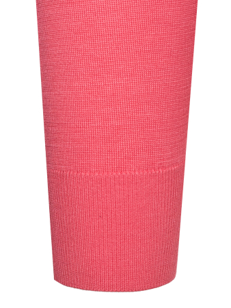 Пуловер, V-образный вырез, дл/рукав, однотонный (240, Розовый, 56 - XXL     рукав 61 см)