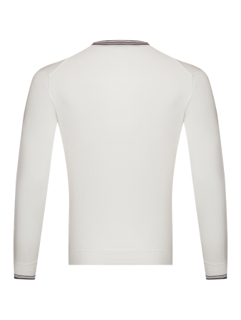 Пуловер Cacharel, V - образный ворот, длинный рукав (600, Белый, 56 - XXL рукав 64 см)