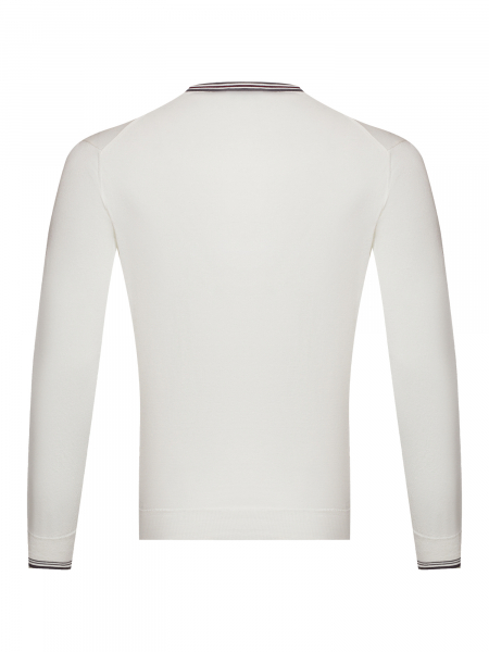 Пуловер Cacharel, V - образный ворот, длинный рукав (600, Белый, 56 - XXL рукав 64 см)