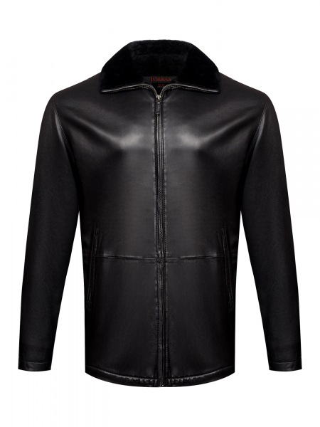Куртка, Torras, кожанная, на овчине (00510, Черный, 50 - M)