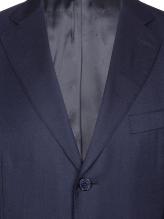 Костюм, средне-притал, однотон., 3 пугов., однобортный (12304, Темно-синий, 52 , R)