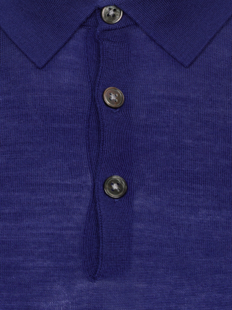 Поло 3 пуговицы, однотон., дл/рукав (800, Синий, 50)