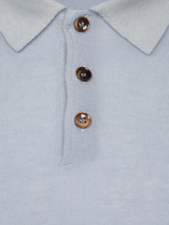 Поло, на пуговицах, длин. рукав (7007, Голубой, 58 - 3XL)