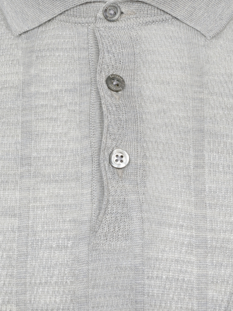 Поло на пуговицах, короткий рукав, однотонное-полоска (030, Светло-серый, 50)