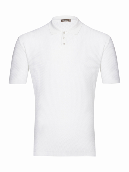 Поло SLIM, на пуговицах, короткий рукав, однотонное (001, Белый, 56)