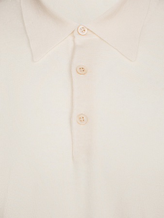 Поло, на пуговицах, длин. рукав, однотон. (94044, Молочный, 52 )